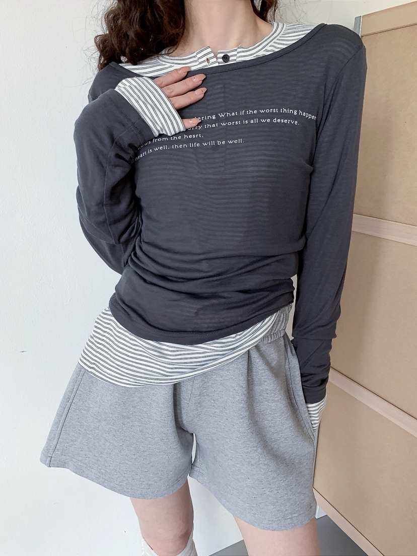 I MFACT東大門直郵女士新品休閑人氣長袖T恤不含內搭船領I MFACT長袖T恤