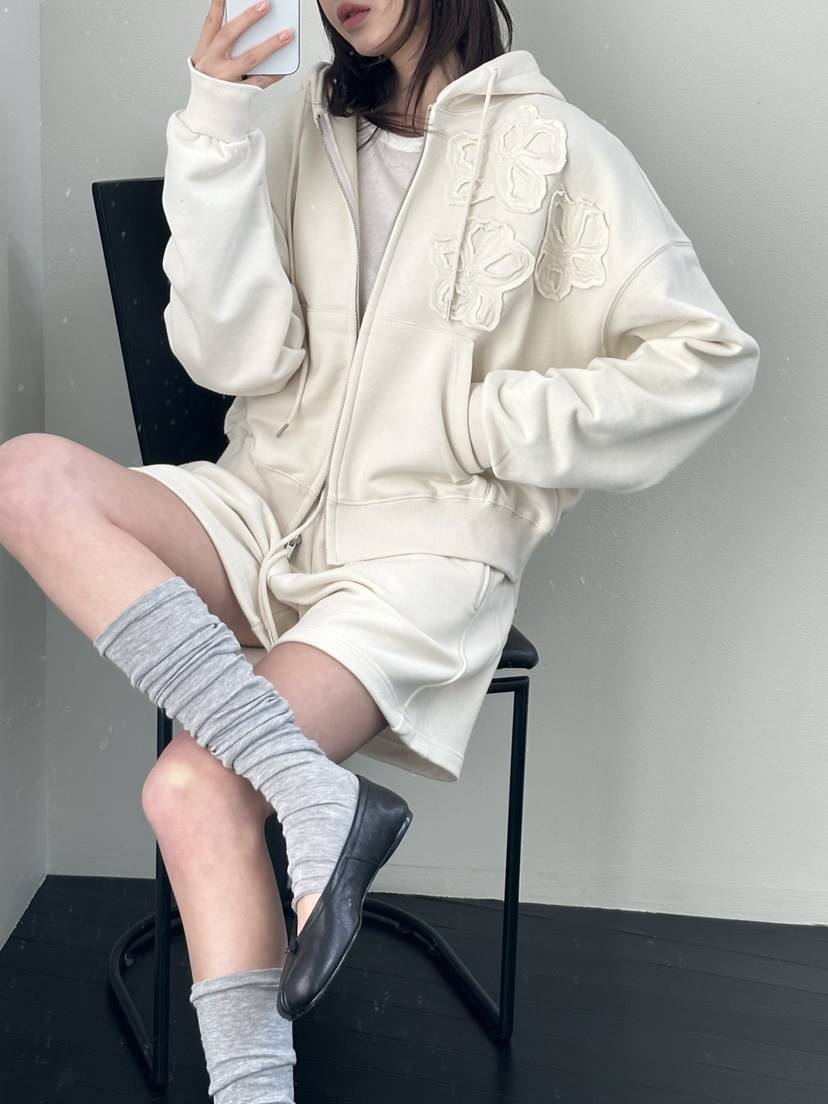 I MFACT韓國直郵女裝新款26春夏真品夾克連帽拉鏈衫花朵I MFACT夾克