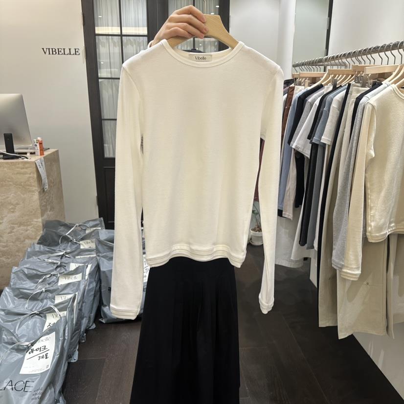 VIBELLE東大門代購女裝新款人氣休閑熱賣職業推薦長袖T恤VIBELLE長袖T恤