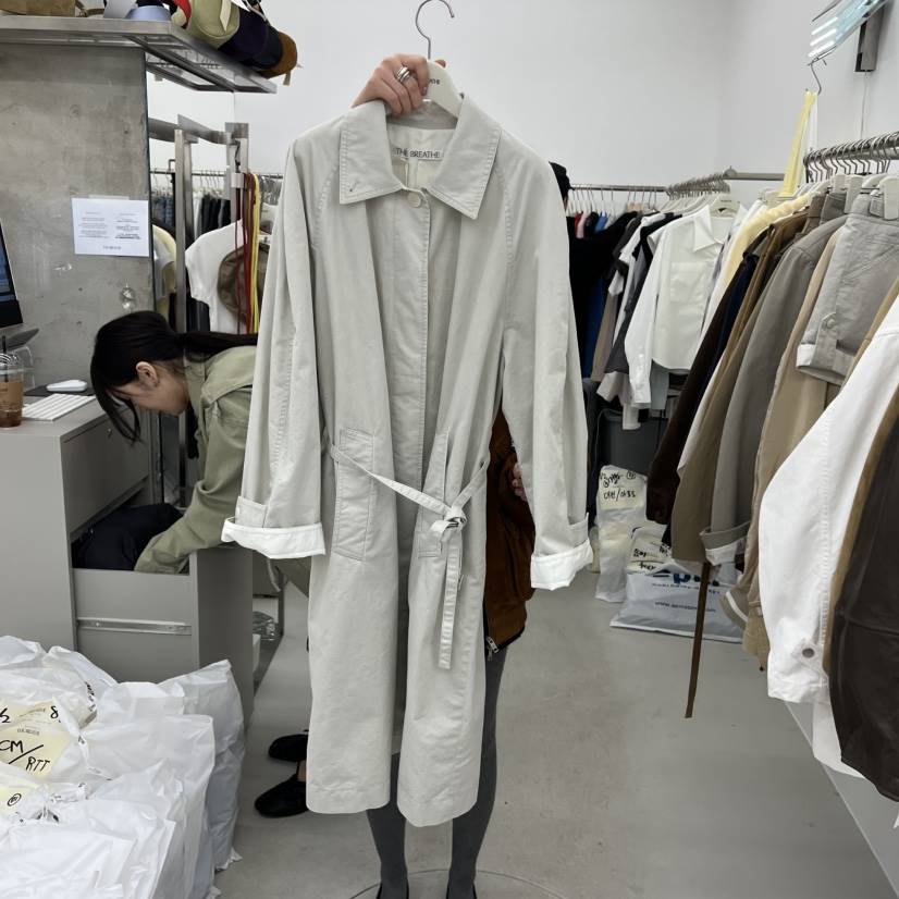 BREATHE東大門代購女士新品熱賣26春夏推薦長款風衣不含包BREATHE長款風衣