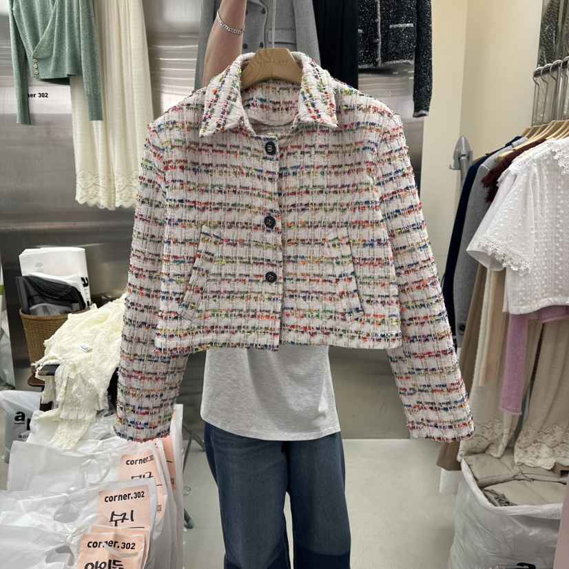 CORNER東大門代購女士新品時尚職業人氣真品推薦夾克粗花呢CORNER.302夾克