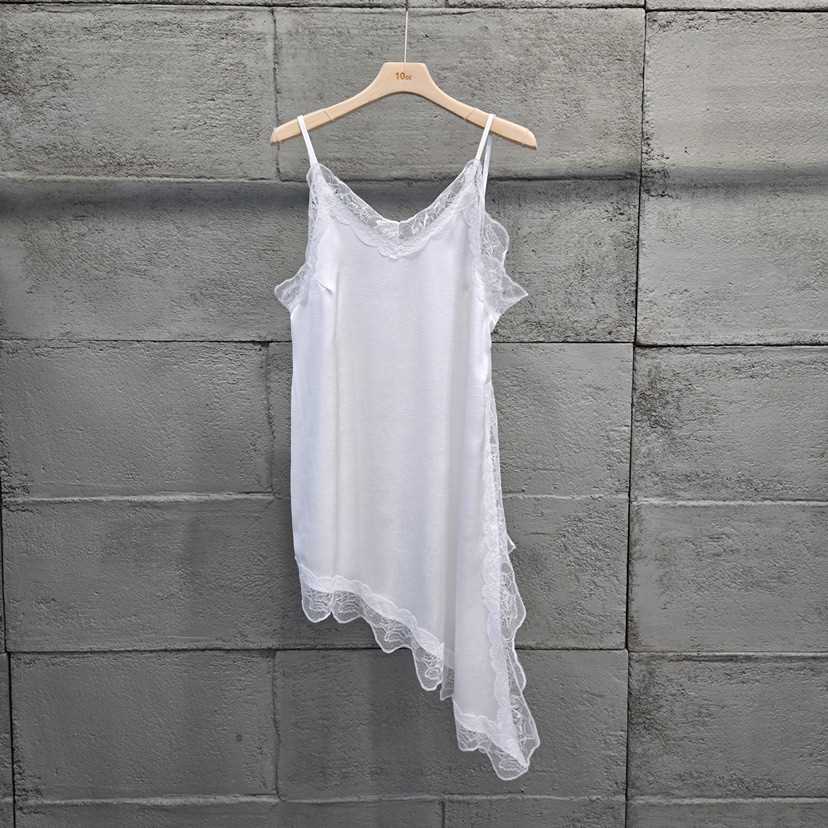 10CC韓國直郵女士新品真品熱賣休閑推薦吊帶背心不對稱蕾絲10CC吊帶/背心