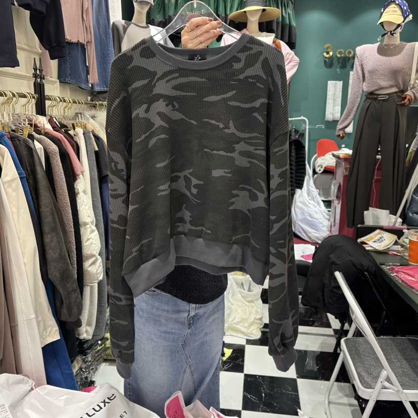 3COLOR東大門直郵女裝新款26春夏衛衣迷彩Three color衛衣