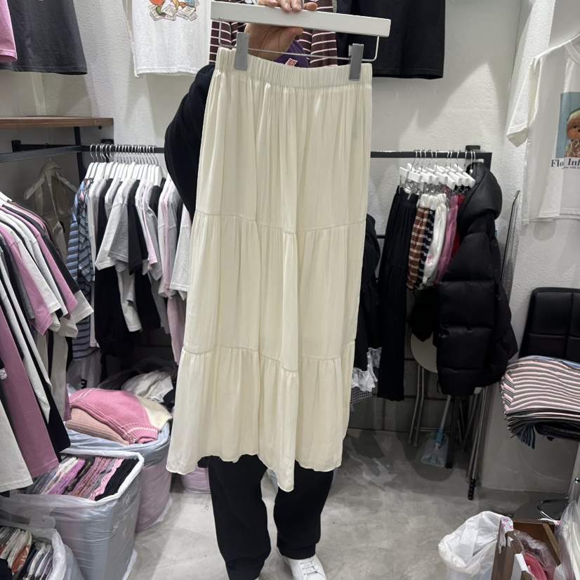 EVE韓國代購女裝新品時尚真品推薦熱賣休閑職業人氣長裙緞面EVE長裙