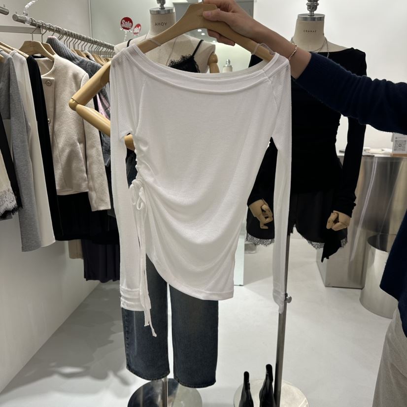 AHOY東大門實拍女士新款真品職業26春夏休閑人氣長袖T恤褶皺AHOY長袖T恤
