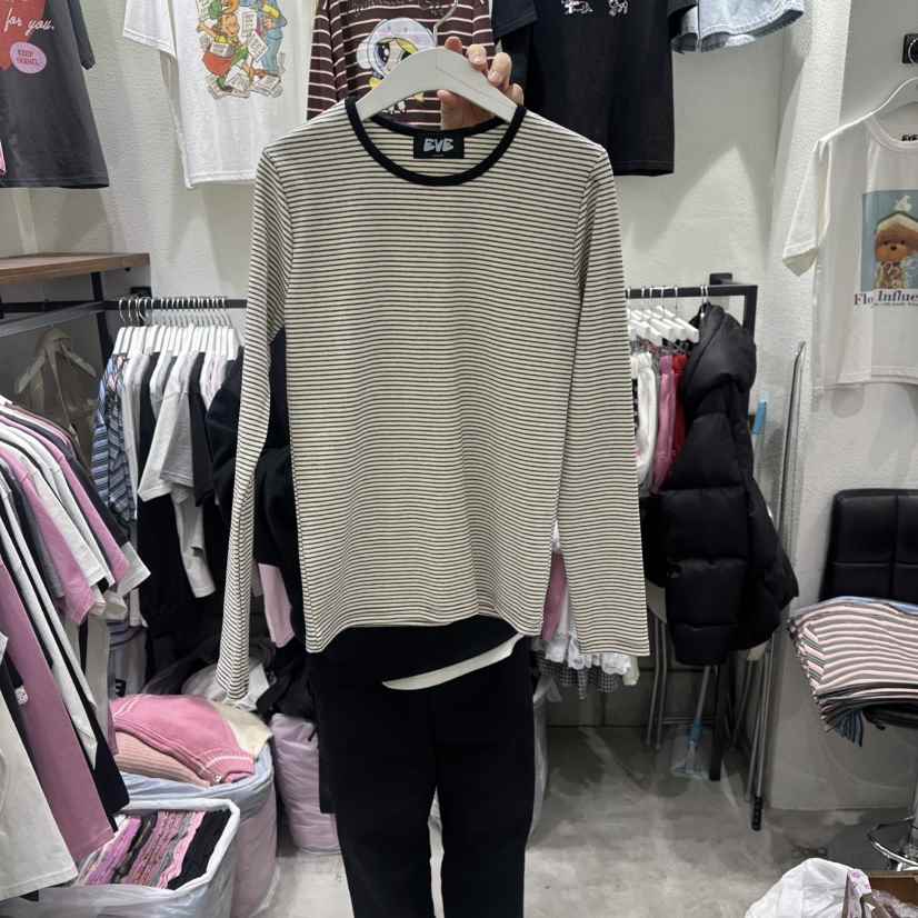 EVE東大門直郵女士新款休閑26春夏推薦時尚職業人氣長袖T恤EVE長袖T恤