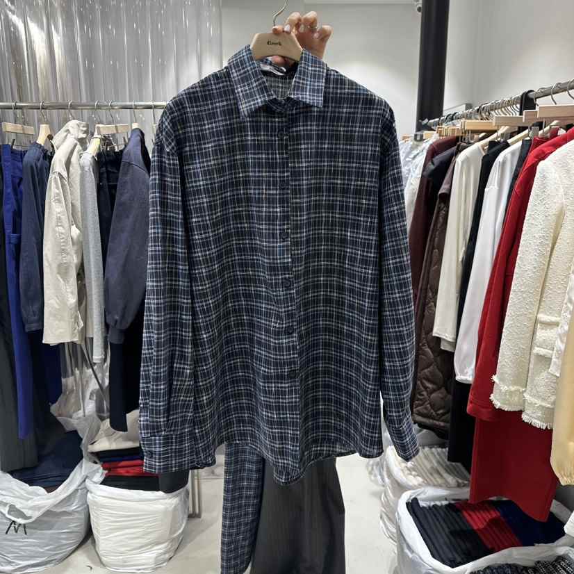 GREEK東大門直郵女裝新款休閑人氣時尚職業襯衫蕾絲衫格子GREEK襯衫/蕾絲衫