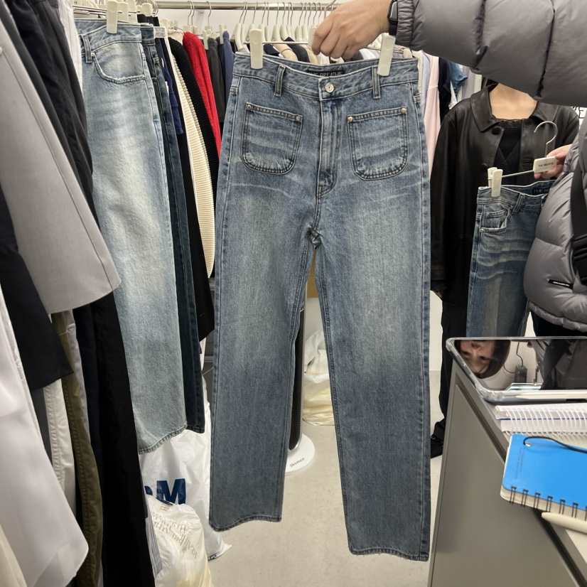 BREATHE東大門直郵女裝新款26春夏時尚職業人氣牛仔褲口袋BREATHE牛仔褲