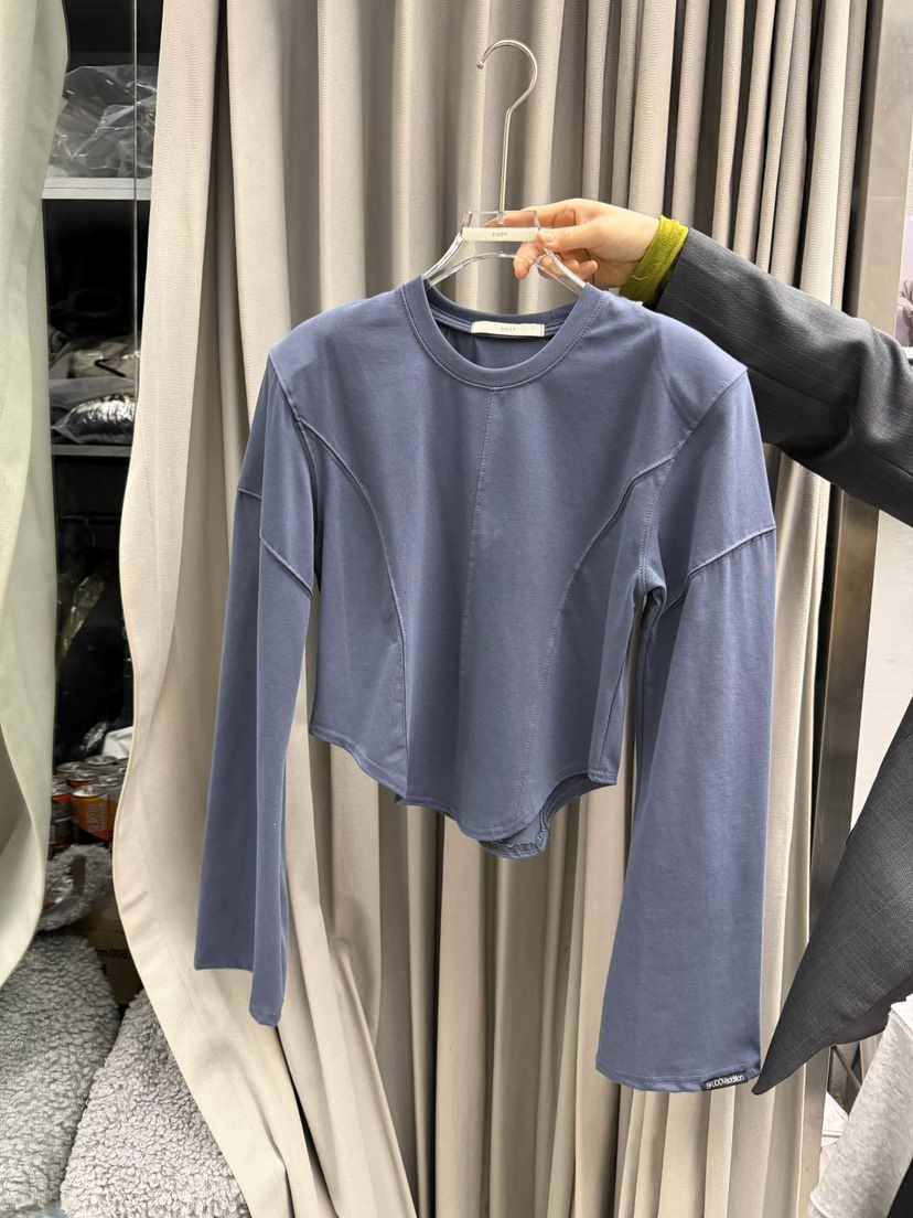 UOOV東大門實拍女士新款休閑26春夏人氣時尚真品職業長袖T恤UOOV長袖T恤