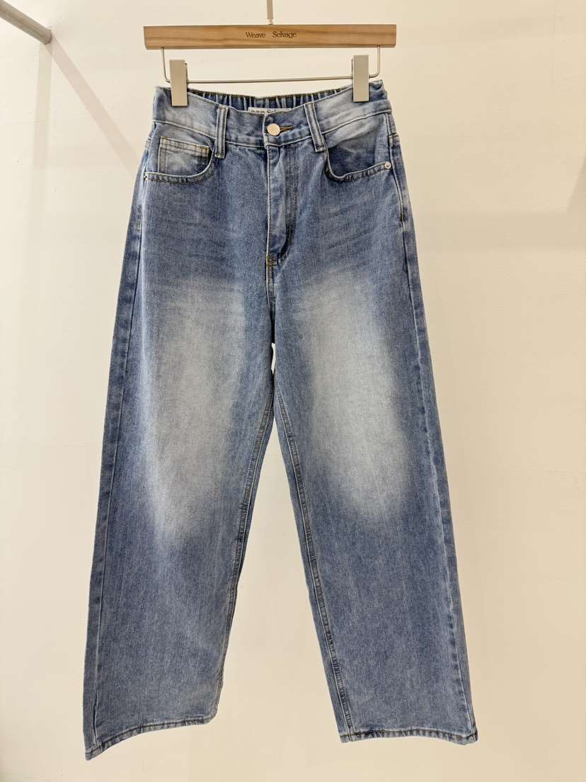 WEAUE SELVAGE東大門實拍女裝新款熱賣26春夏牛仔褲直筒牛仔Weave Selvage牛仔褲