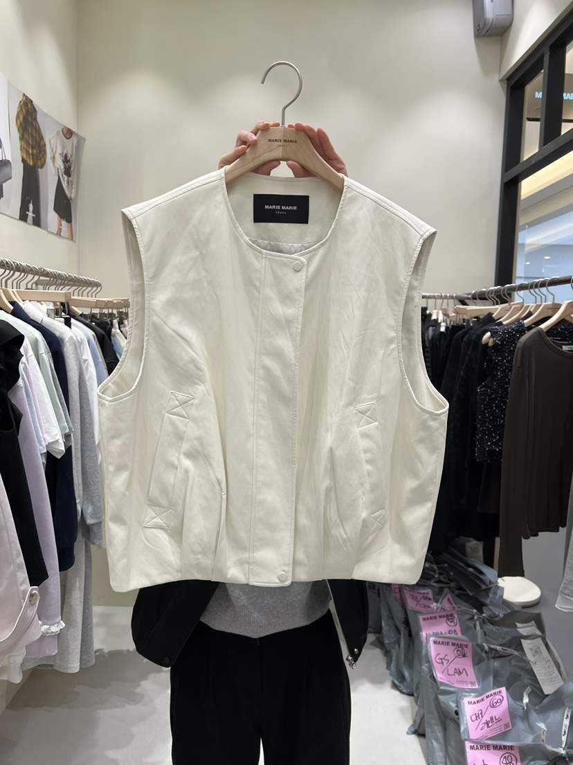 MARIE MARIE東大門代購女裝新品26春夏休閑馬甲軟皮革柔軟MARIE MARIE馬甲