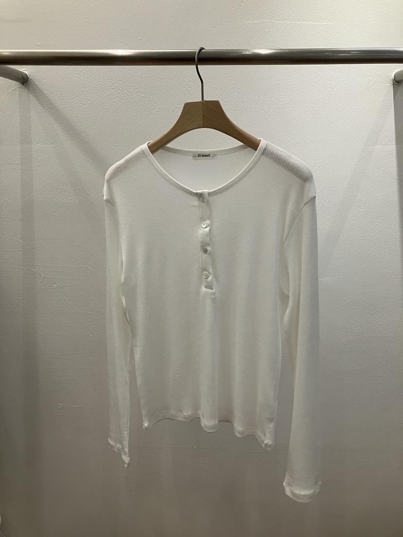 FL LANEL東大門直郵女士新品真品時尚休閑長袖T恤紐扣羅紋FL LANEL長袖T恤