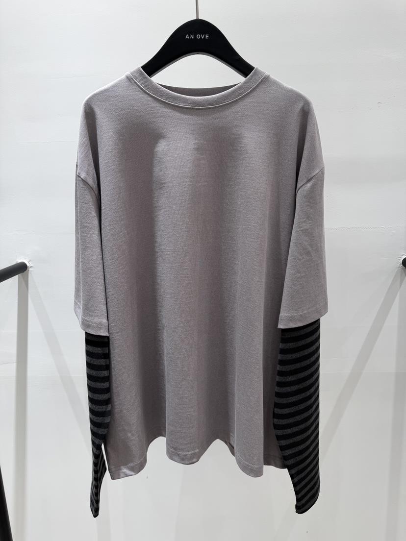 ANOVE東大門代購女士新款休閑真品推薦長袖T恤假兩件復古ANOVE長袖T恤