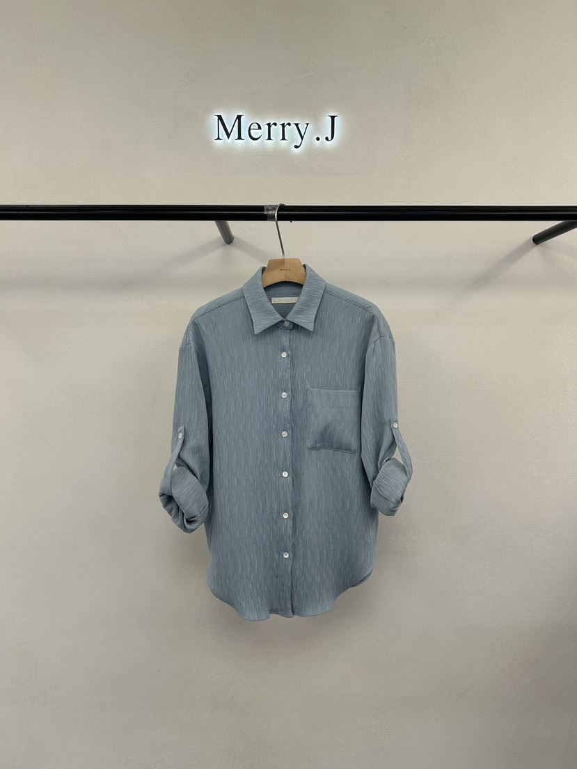 MERRY-J韓國代購女士新品真品26春夏推薦襯衫蕾絲衫褶皺MERRY-J襯衫/蕾絲衫