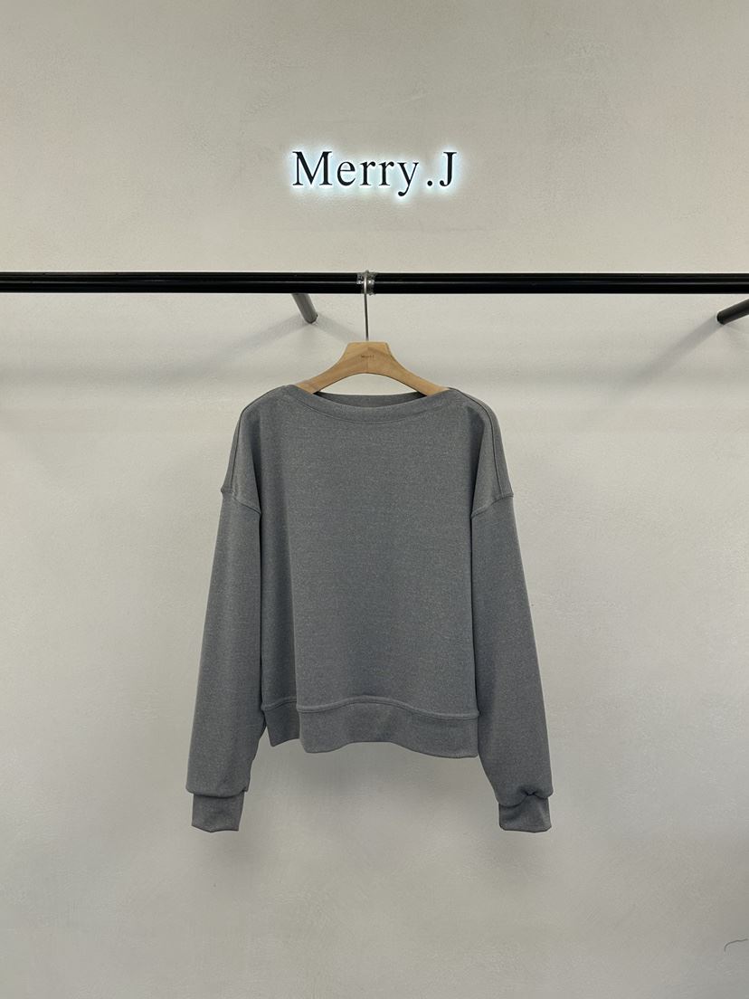 MERRY-J東大門實拍女士新款真品熱賣26春夏職業長袖T恤船領MERRY-J長袖T恤