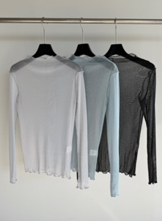 LE AVE東大門實拍女裝新品職業休閑推薦熱賣長袖T恤透視LE AVE長袖T恤