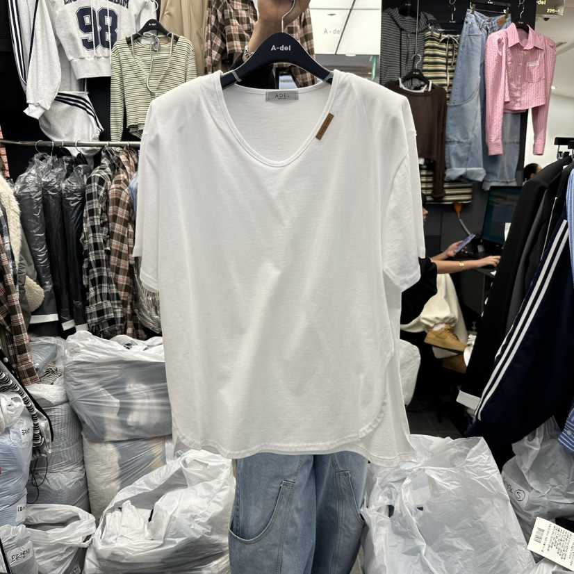 A-DEL韓國代購女士新款人氣26春夏休閑職業推薦時尚T恤皮革A-DELT恤
