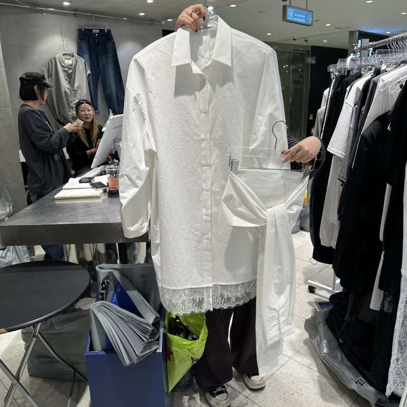 HERTZ-P東大門實拍女士新品時尚26春夏襯衫蕾絲衫含腰帶HERTZ-P襯衫/蕾絲衫