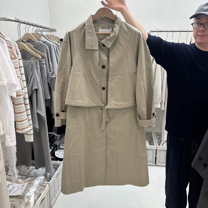 HUMMING BIRD東大門直郵女士新款26春夏推薦真品長款風衣HUMMING BIRD長款風衣