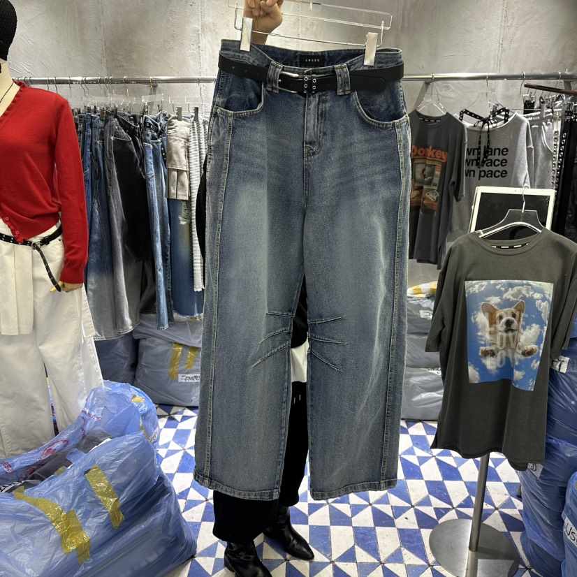 AMOUR韓國代購女裝新款熱賣推薦真品休閑時尚牛仔褲不含腰帶AMOUR牛仔褲