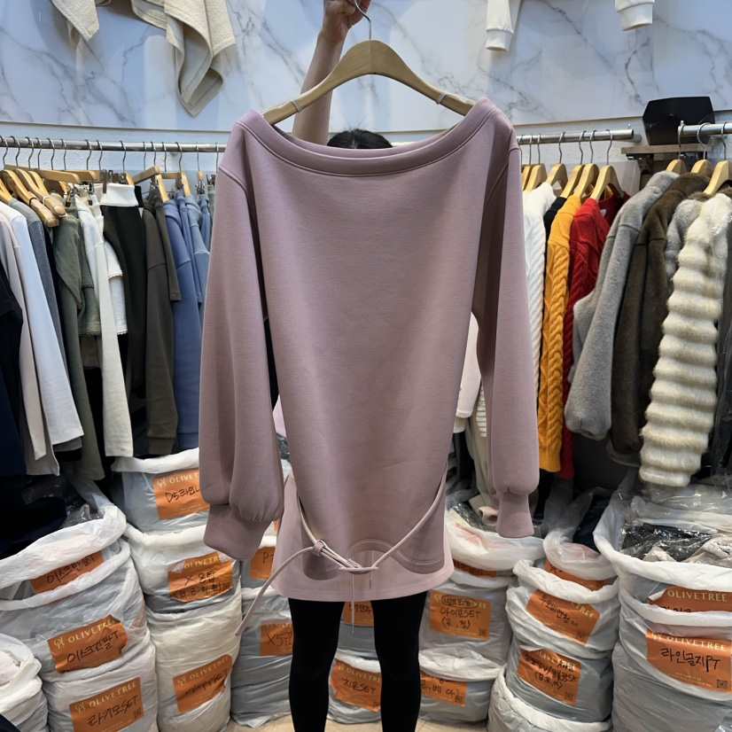 OLIVE TrEE東大門代購女裝新款人氣職業26春夏衛衣含腰帶OLIVE TrEE衛衣