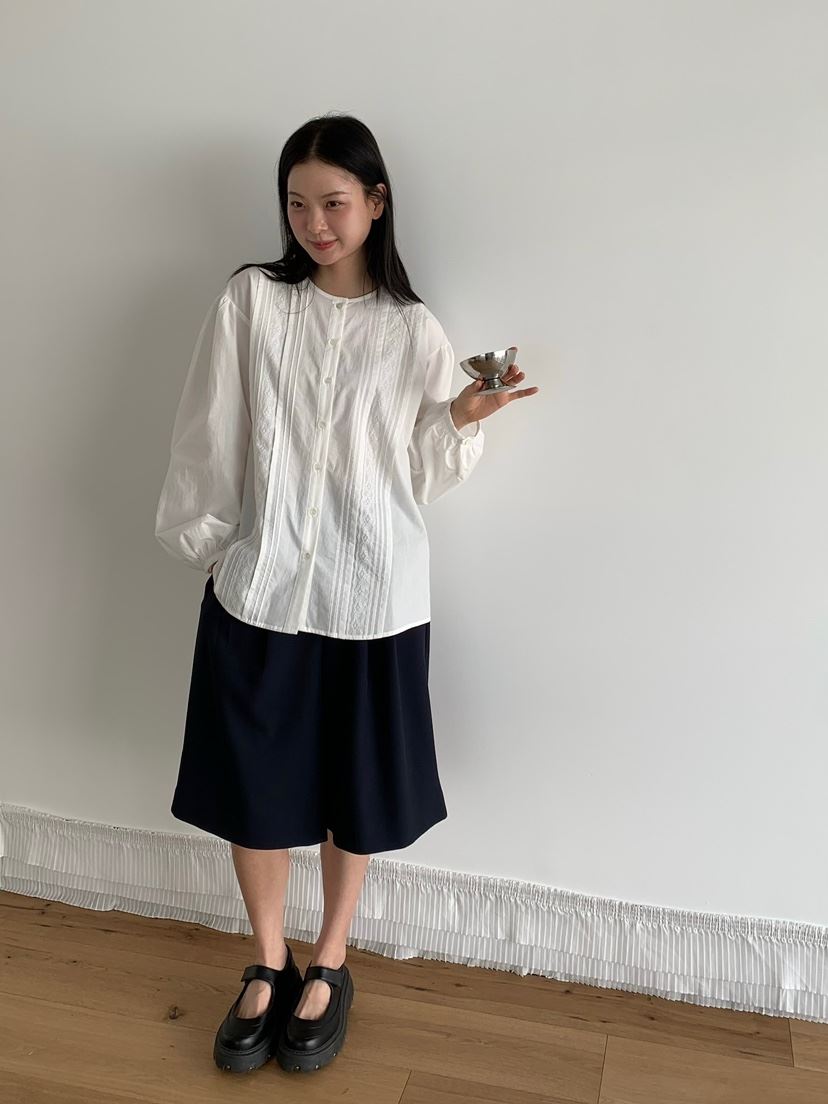 LOVE MY SANTA東大門實拍女裝新款26春夏襯衫蕾絲衫褶裥Santa/LOVE MY SANTA襯衫/蕾絲衫