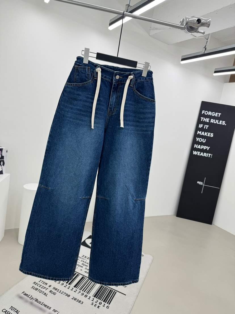 RED-A韓國代購女士新款休閑人氣熱賣推薦26春夏牛仔褲系帶RED-A牛仔褲