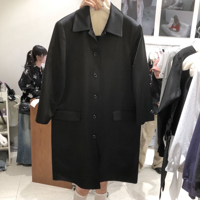 TEMPTING東大門代購女士新款熱賣推薦26春夏長款風衣緞面TEMPTING長款風衣