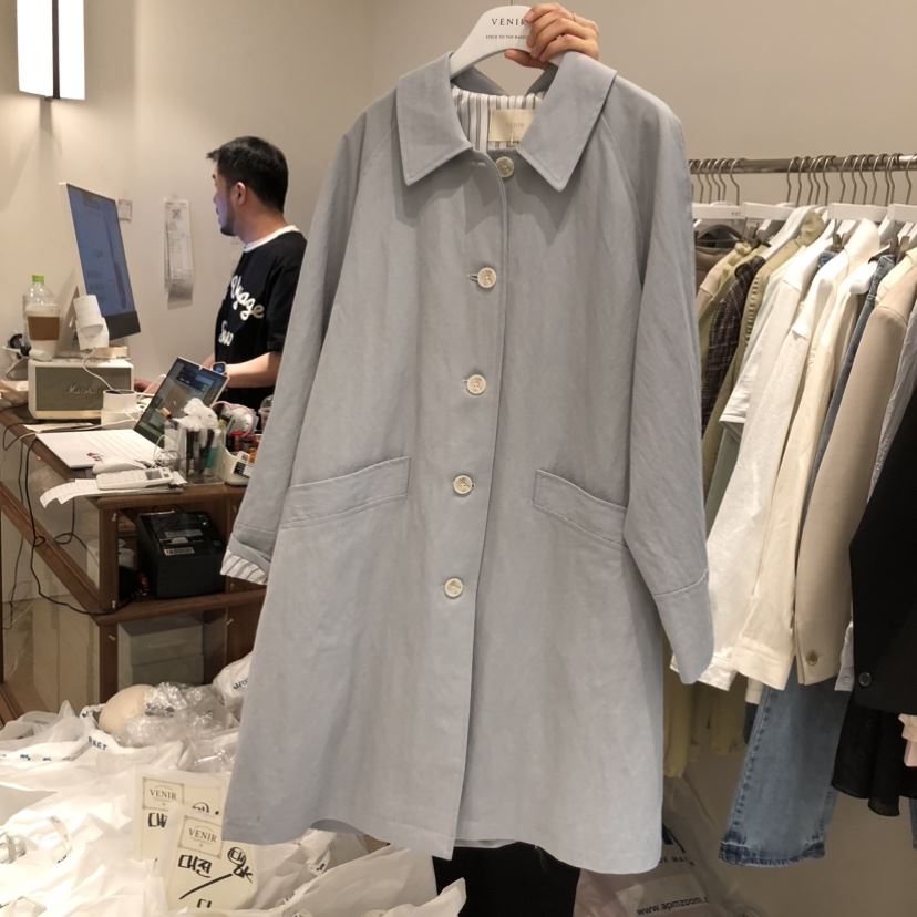 VENIR-a東大門代購女士新品26春夏休閑真品人氣長款風衣VENIR-a長款風衣