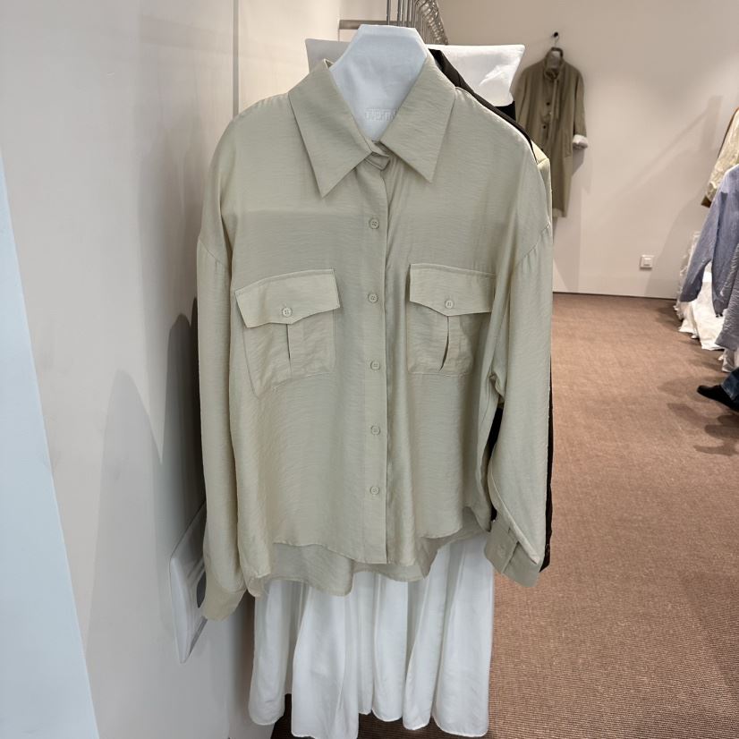 OVERTAKE韓國直郵女士新款職業時尚推薦真品襯衫蕾絲衫口袋OVERTAKE襯衫/蕾絲衫