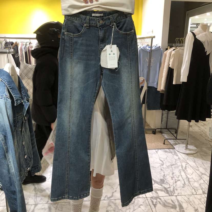 TEMPTING東大門直郵女裝新款推薦時尚休閑職業牛仔褲口袋TEMPTING牛仔褲