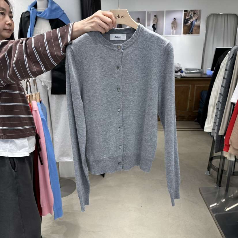ACKER韓國代購女士新品休閑熱賣推薦26春夏針織衫圓領開衫ACKER針織衫