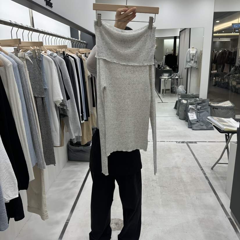 THE VALUE東大門代購女士新品熱賣休閑人氣針織衫柔軟露肩THE VALUE針織衫