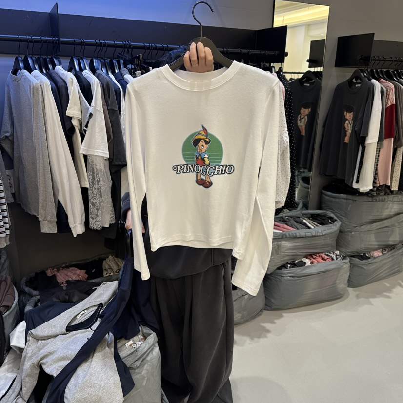 CREDITO東大門代購女裝新款休閑26春夏真品職業時尚長袖T恤CREDITO長袖T恤