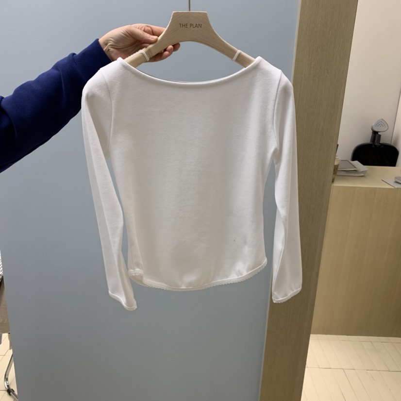 THEPLAN韓國直郵女士新品時尚推薦休閑26春夏長袖T恤船領THE PLAN長袖T恤