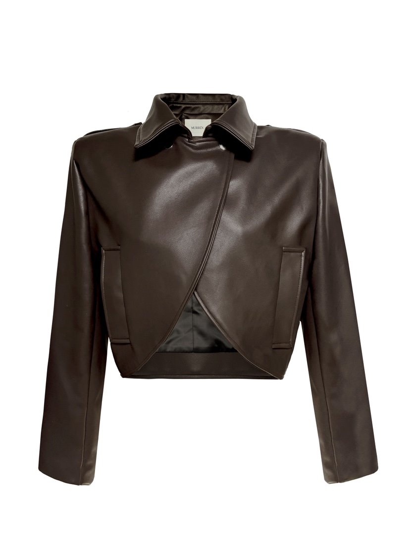 MURREN東大門實拍女裝新品人氣26春夏時尚真品推薦皮衣短款MURREN皮衣