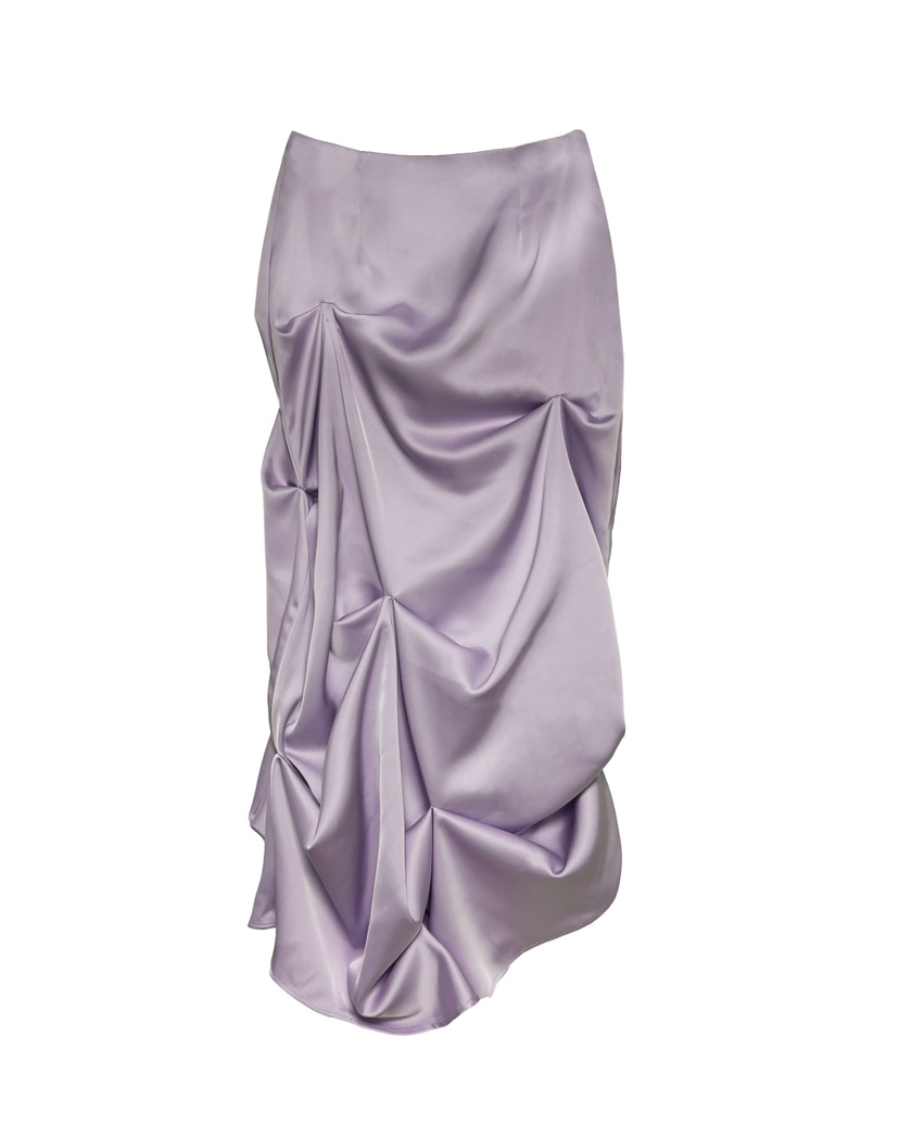 MURREN東大門代購女士新品26春夏熱賣職業推薦長裙褶皺緞面MURREN長裙