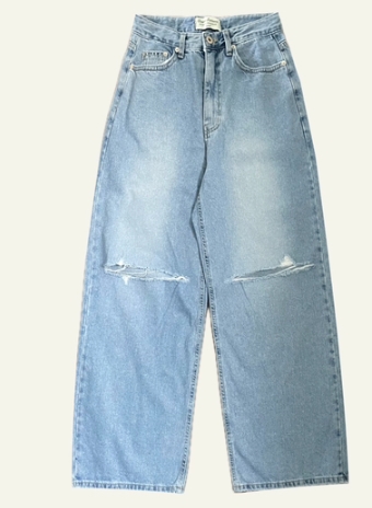 WOOD東大門直郵女裝新款推薦職業休閑熱賣26春夏牛仔褲破洞WOOD牛仔褲