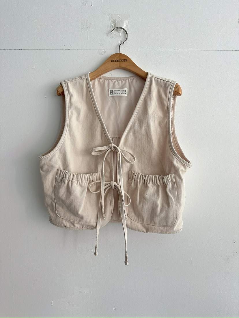 BLEECKER韓國代購女裝新款人氣休閑推薦職業時尚馬甲褶皺BLEECKER馬甲