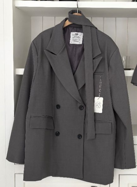 mars韓國直郵女士新品時尚人氣26春夏職業夾克含腰帶雙層mars夾克