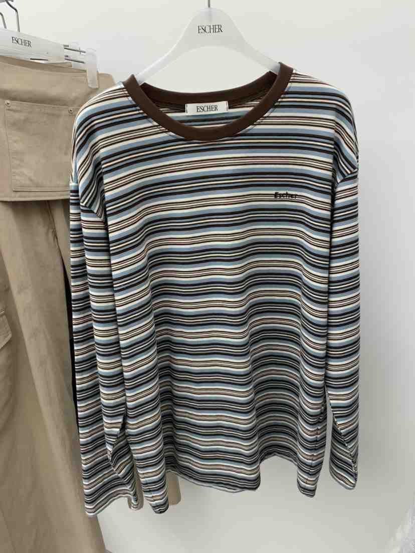 ESCHER韓國直郵女士新品休閑26春夏時尚真品人氣長袖T恤刺繡ESCHER長袖T恤