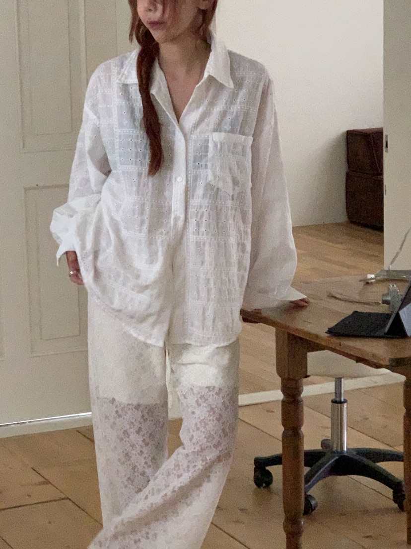 SUNDER MARKET韓國代購女士新品休閑人氣職業襯衫蕾絲衫SUNDER MARKET襯衫/蕾絲衫