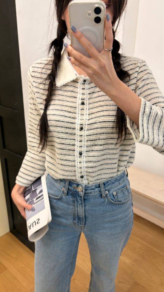 HEY/TO SEWING東大門實拍女士新品熱賣推薦休閑針織衫蕾絲BY HEY/TO SEWING針織衫