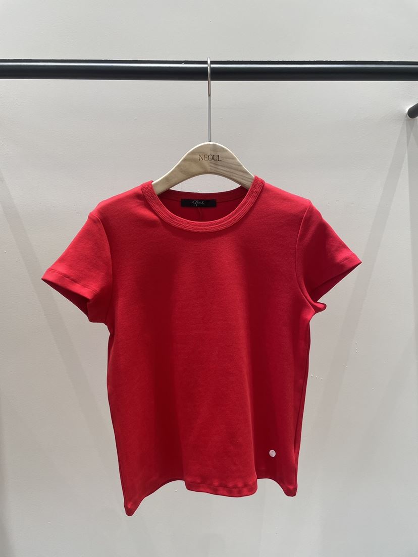 NEOUL韓國代購女士新品26春夏職業休閑熱賣時尚人氣真品T恤NEOUL/ahin雙領標簽T恤