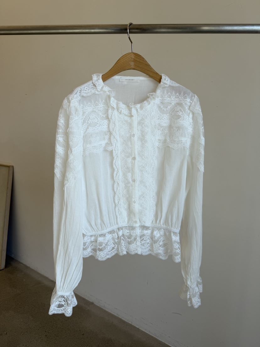 LAUNDRY東大門直郵女士新品熱賣時尚26春夏襯衫蕾絲衫蕾絲LAUNDRY襯衫/蕾絲衫