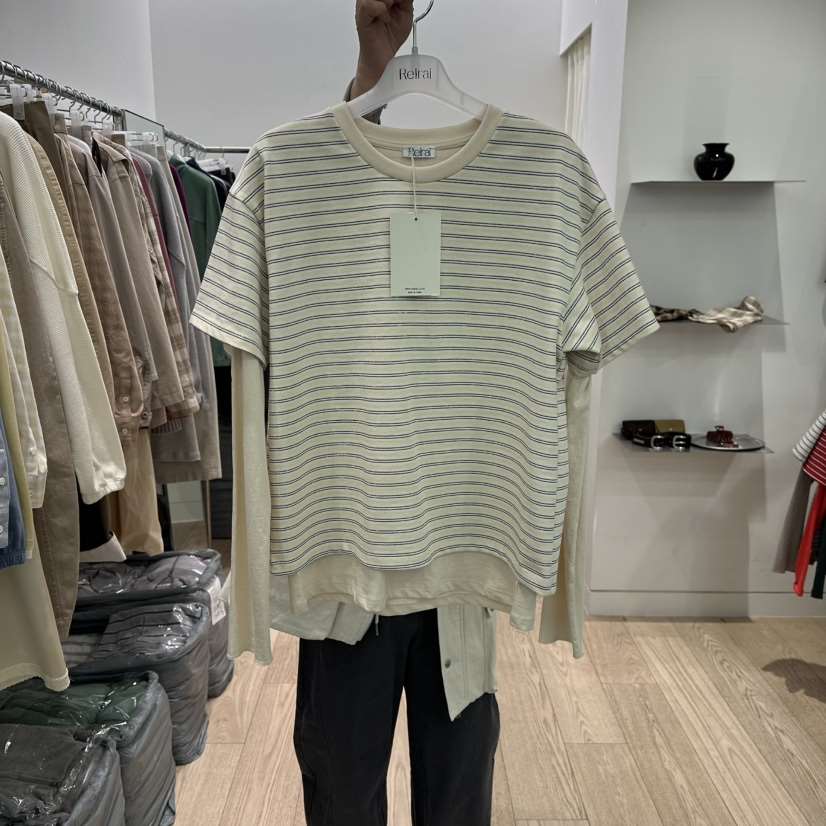 REIRAI東大門實拍女士新品職業熱賣人氣休閑長袖T恤假兩件Reirai長袖T恤