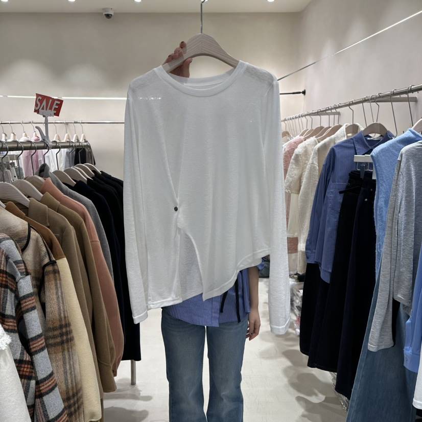 Color B東大門實拍女裝新品休閑推薦職業人氣真品長袖T恤Color B長袖T恤