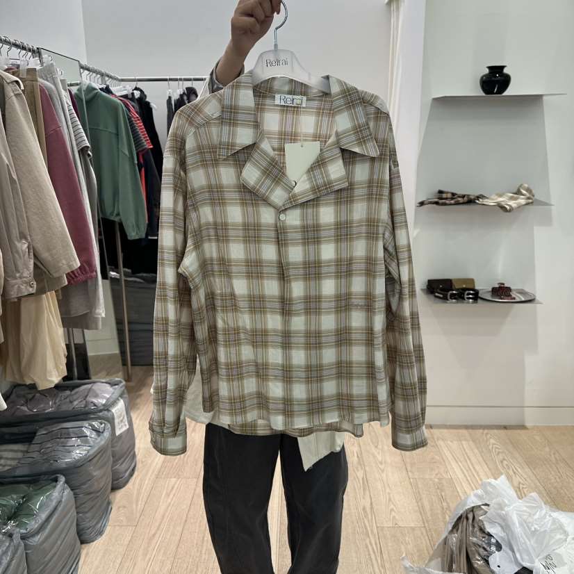 REIRAI東大門實拍女士新品真品熱賣休閑人氣襯衫蕾絲衫格紋Reirai襯衫/蕾絲衫