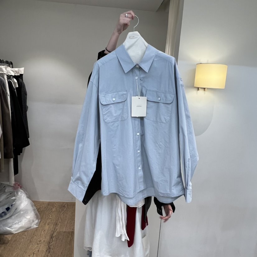 JINSIM東大門直郵女裝新款真品職業時尚襯衫蕾絲衫口袋喇叭JINSIM襯衫/蕾絲衫