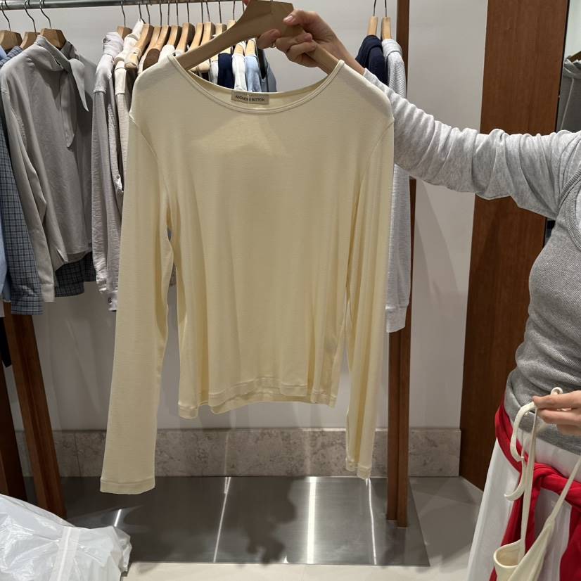 ANDMORE BUTTON韓國直郵女士新款休閑推薦26春夏長袖T恤ANDMORE BUTTON長袖T恤